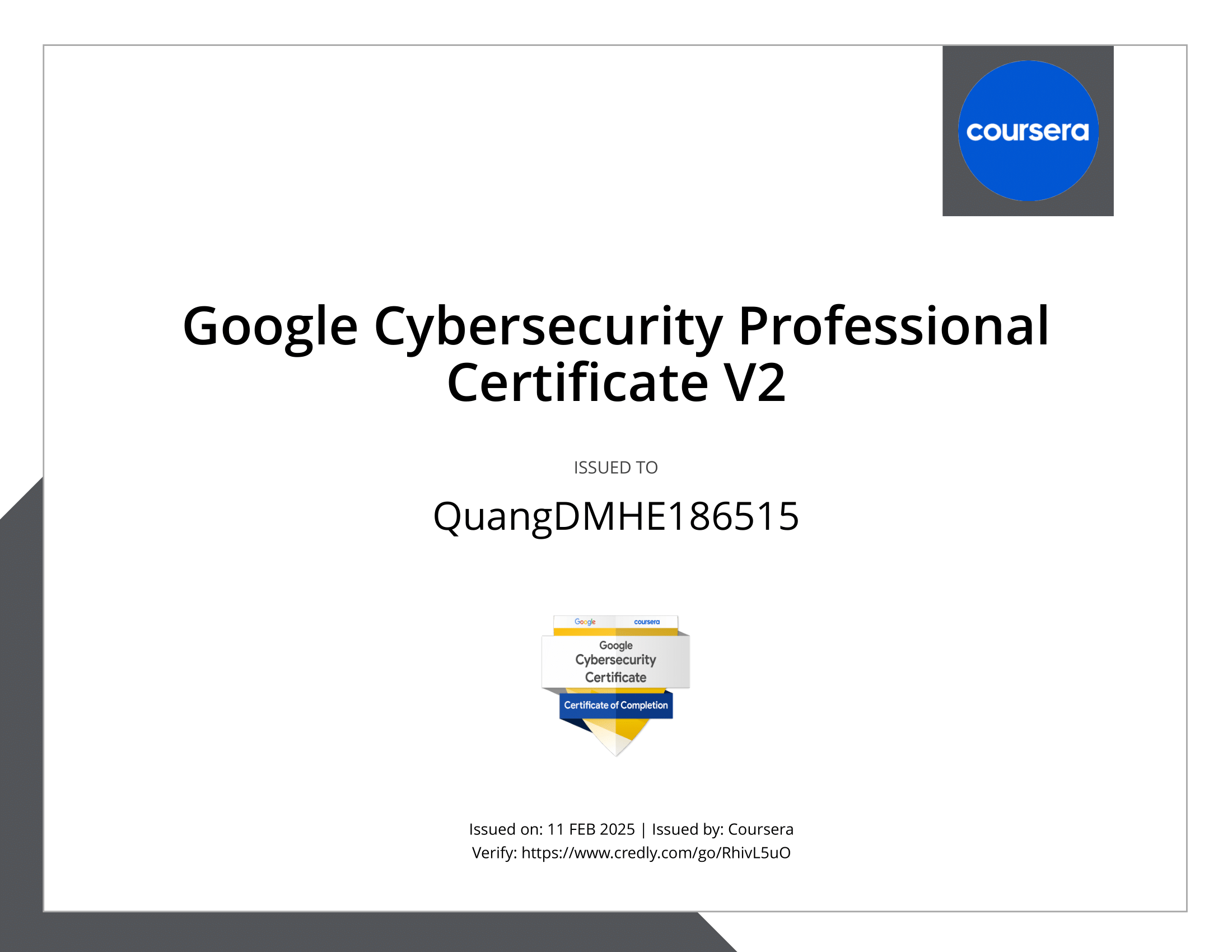 Google Cybersecurity Certificate