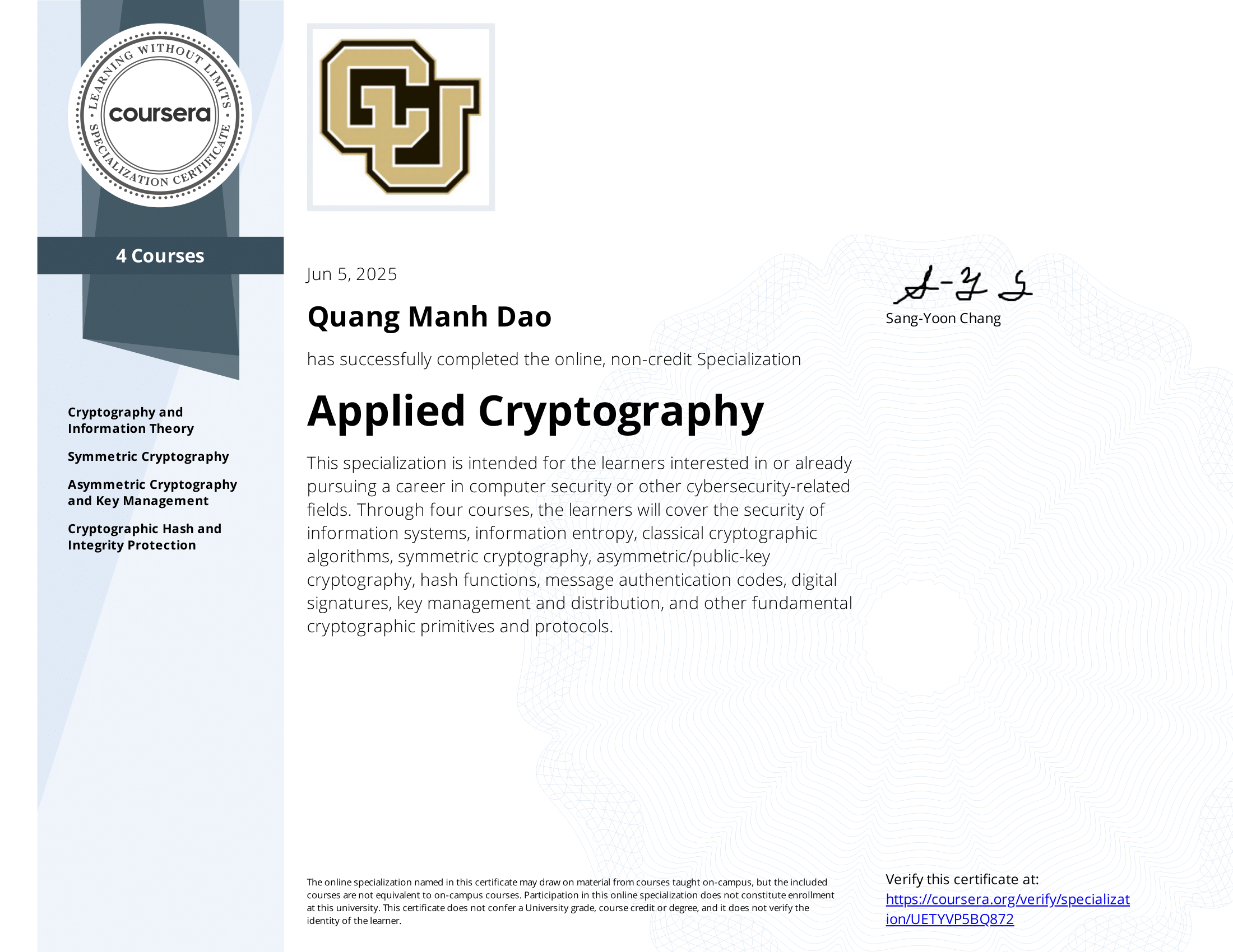 Crypto Certificate