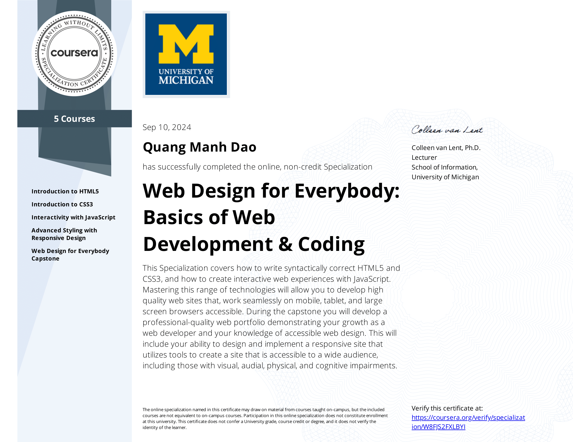 Web Development Certificate