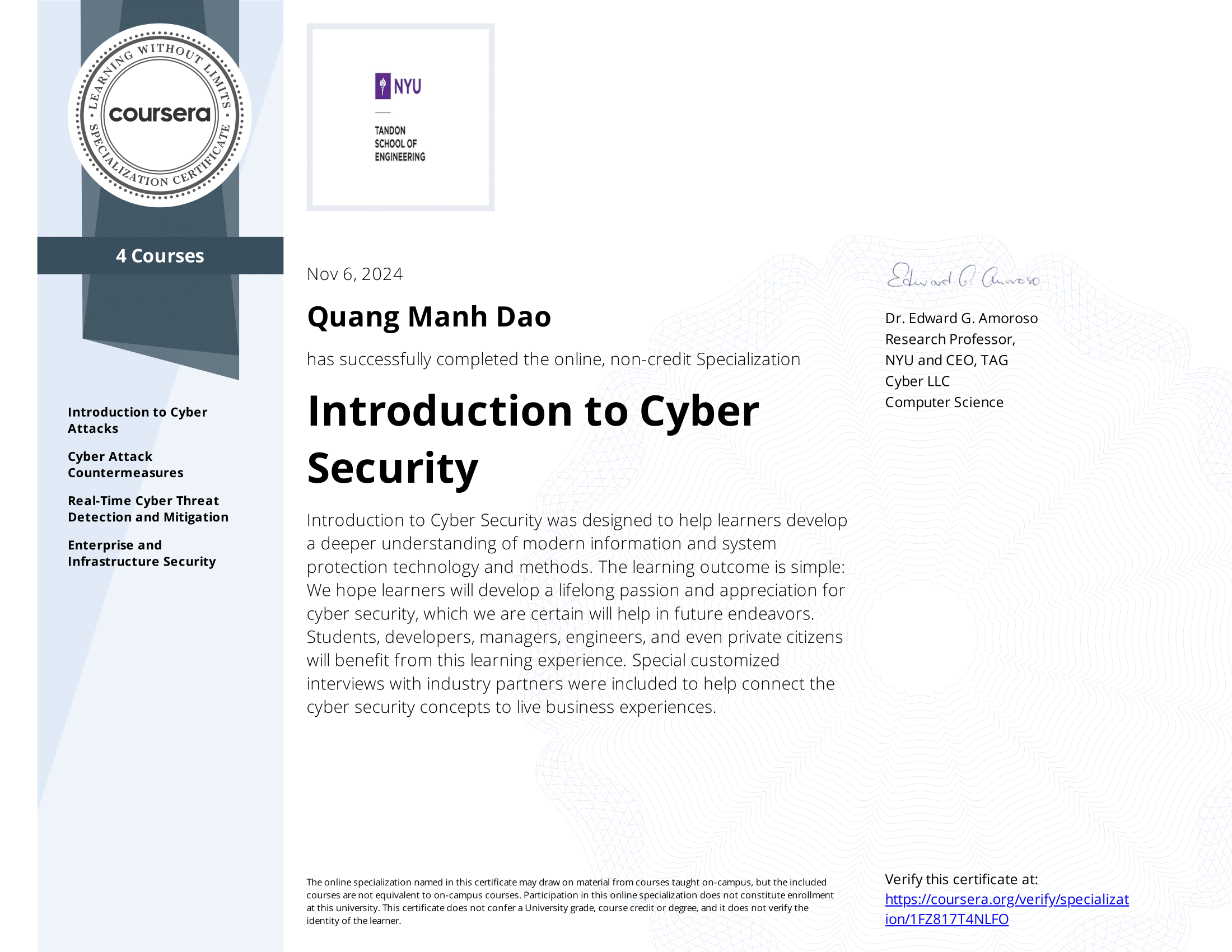 Cybersecurity Certificate